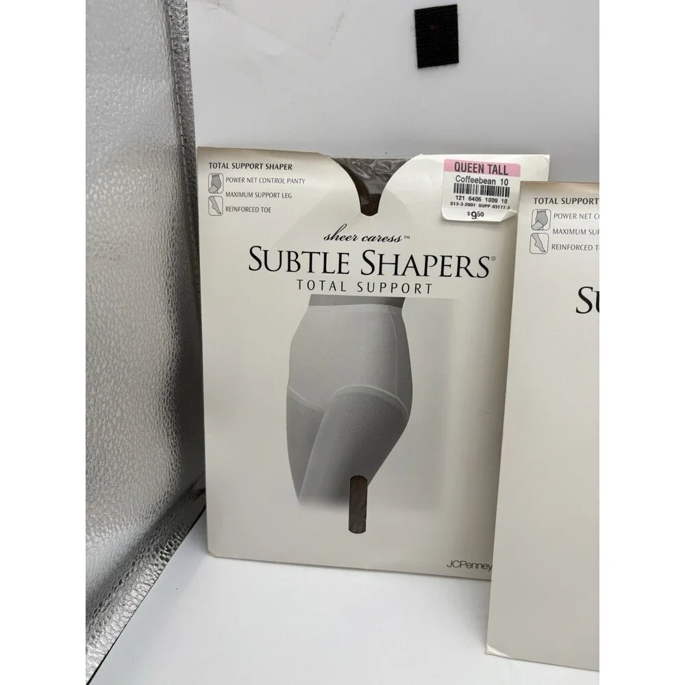 Vintage JCPenney Subtle Shapers Pantyhose Lot 4 Queen Tall Total Support NOS